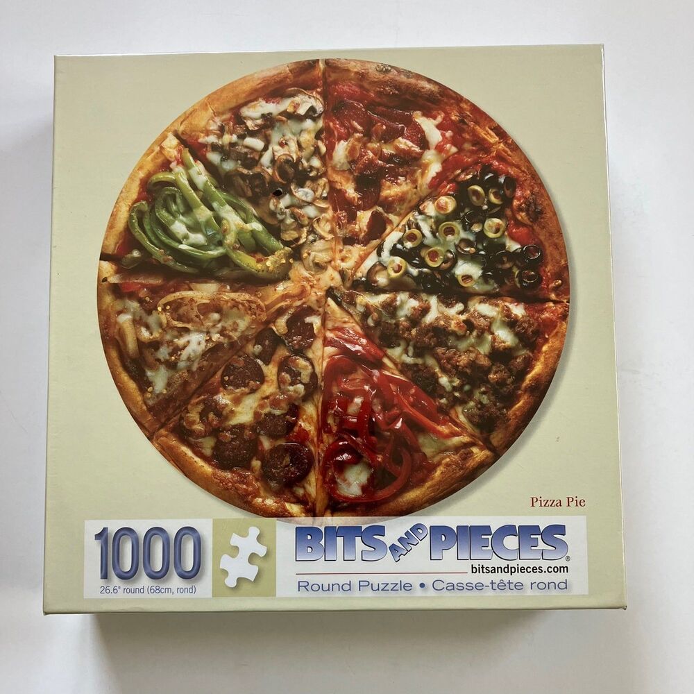 Pizza Pie Jigsaw Puzzle Bits and Pieces 1000 Round Puzzle NEW Sealed